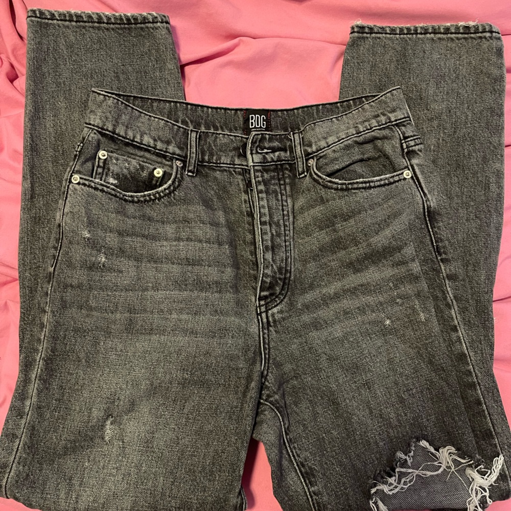 BDG Women's Dark Gray Straight Leg Jeans